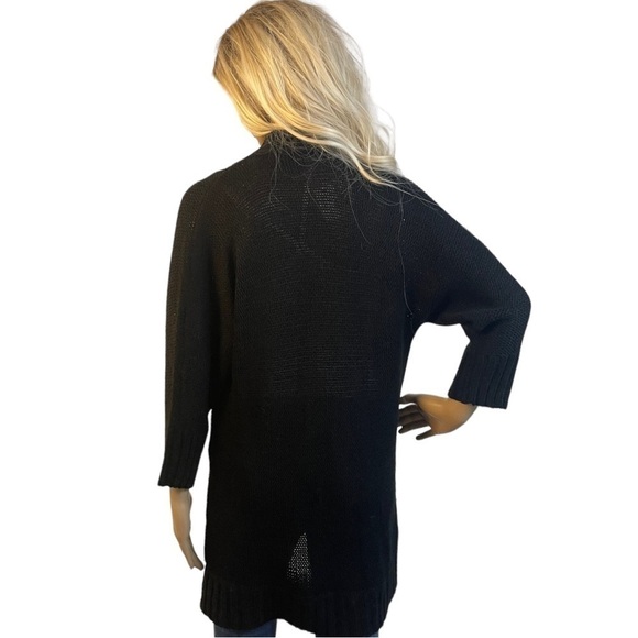 Maurices Black 3/4 Sleeve Open Front Cardigan with Sequin Details - Picture 5 of 9